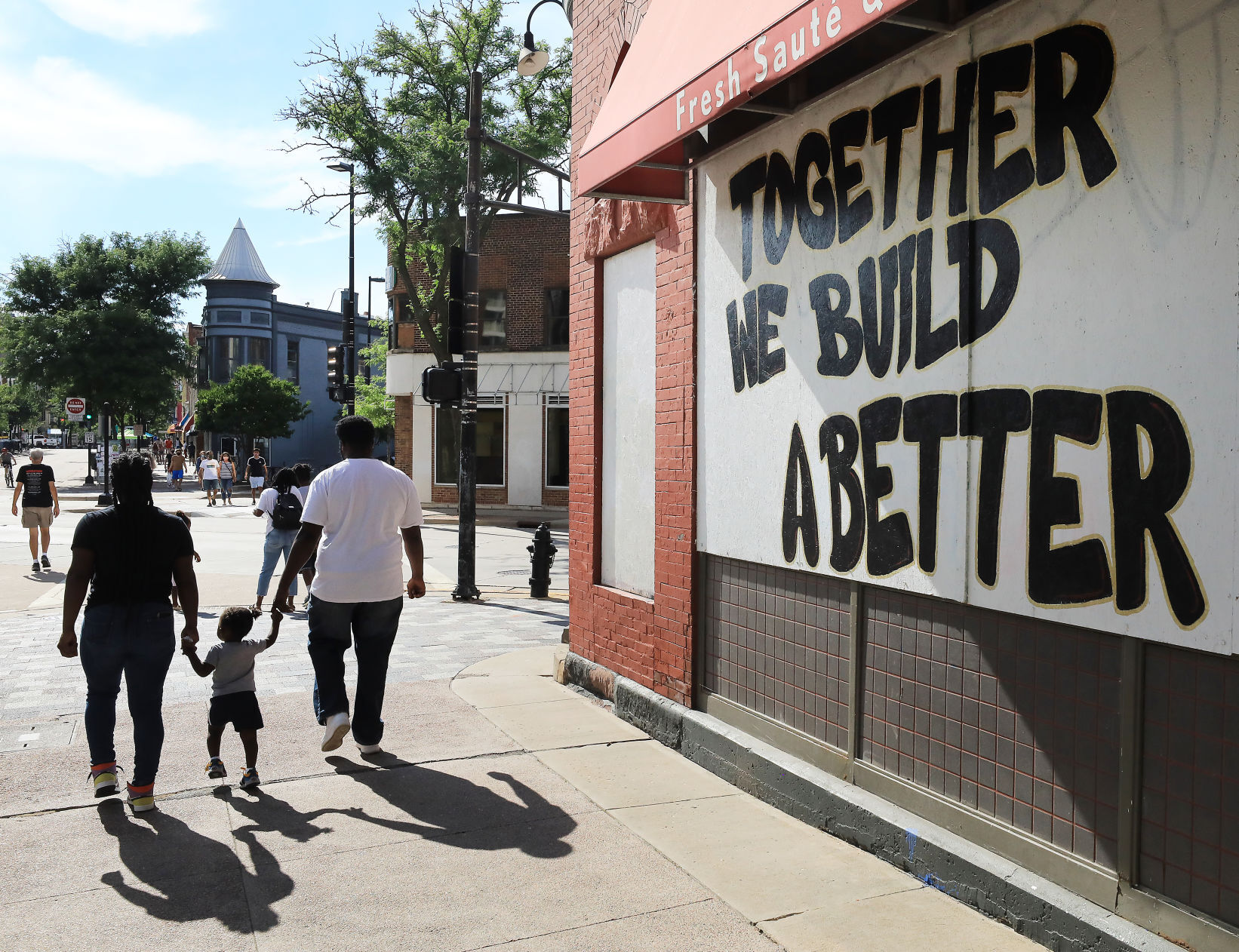 State Street - mural and family